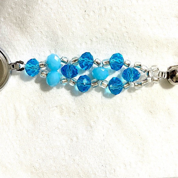 Silver and Blue Beaded Women's Watch - Picture 7 of 8